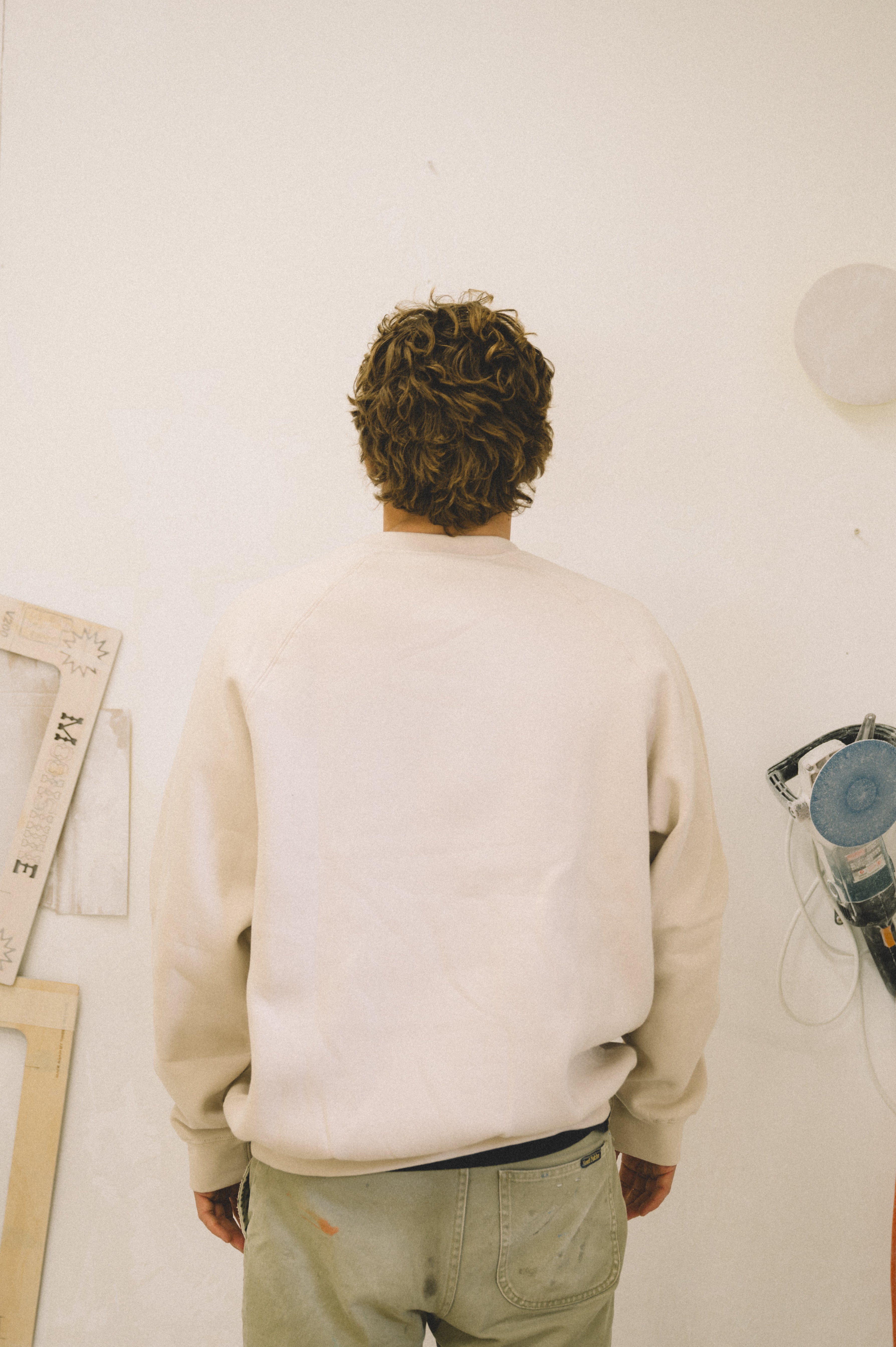 Spur Embroidered Crewneck Cream