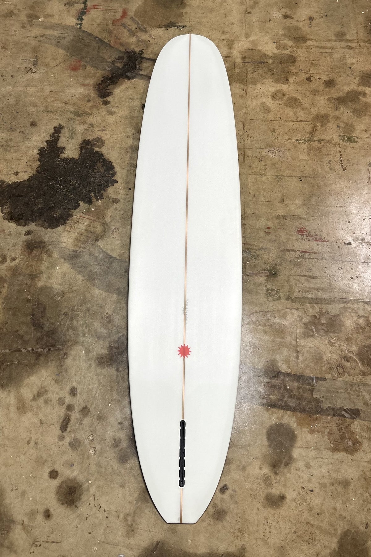 Outlaw 9'2 ridden surfboard bottom