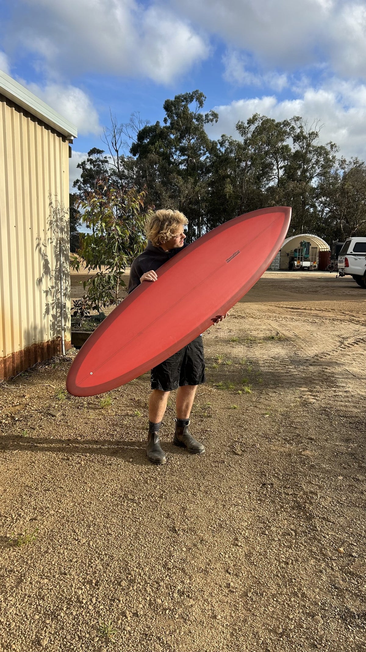 Moonshine Surfboards Desert Raven 6'10 Dark Ruby Red